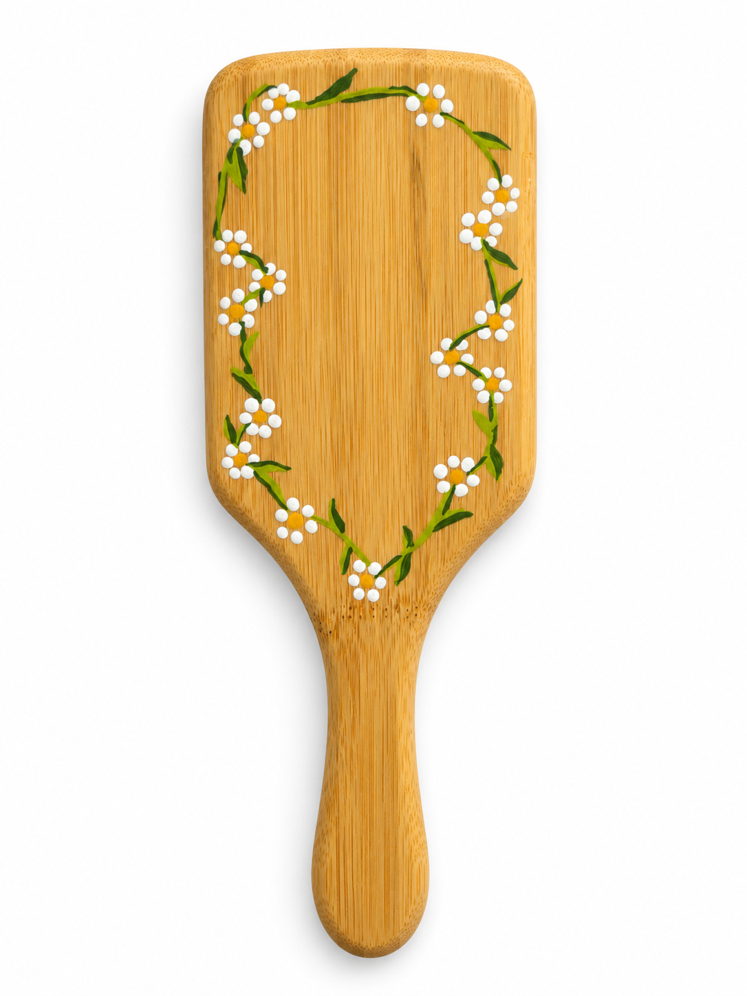 Handpainted Bamboo Hairbrush