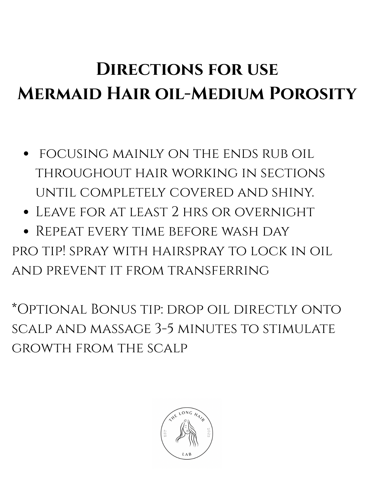 Medium Porosity Mermaid Hair Oil-Balanced Formula